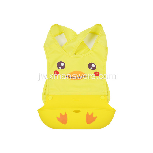 Custom Adjustable Soft Silicone Bib kanggo Anak